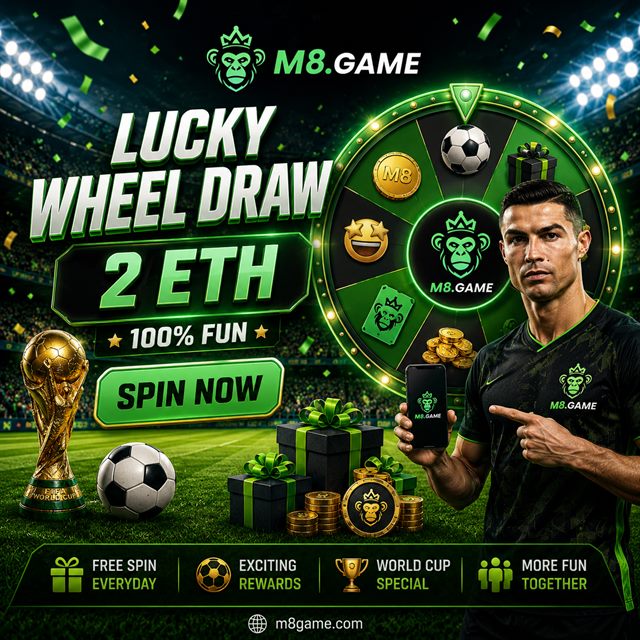 M8 Lucky Wheel 绿色活动海报